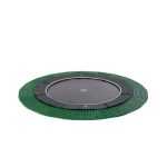 Groundlevel trampoline zonder net met val dempend materiaal rondom voor veiligheid bij trampoline springen
