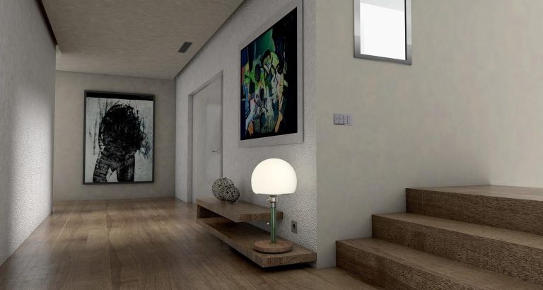Een grote wereldkaart aan de muur creëert een wereldse sfeer en eyecatcher in het interieur