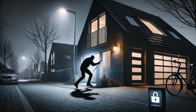 Illustratie huisbeveiligingsmaatregelen tegen inbraken in Amersfoort met sloten en camera's