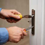 Slotenmaker Hilversum opent deur met professionele gereedschappen tijdens spoedservice