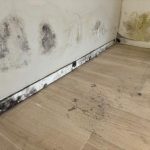 Vochtige muur met schade door lekkage in de badkamer, signaal voor noodzakelijke inspectie