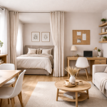 Studio inrichten tips: praktische indeling met zones voor slapen, werken en zitten in één compacte ruimte